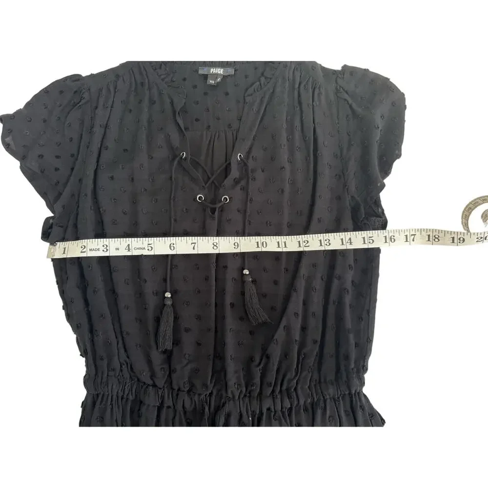 PAIGE Jannah Swiss Dot Mini Dress in‎ Black Size XS